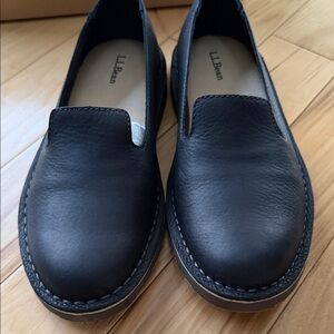 NEW L.L. Bean Black Leather Loafers